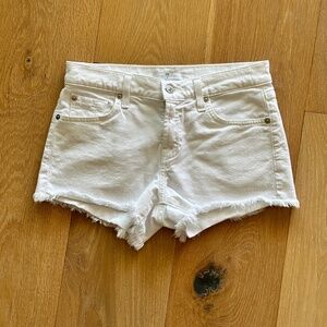 7 for All Mankind white jean shorts, size 24